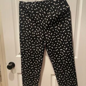 Time and Tru Black and White Polka Dot Capris